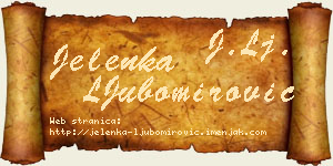 Jelenka LJubomirović vizit kartica